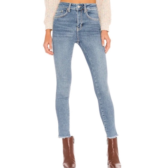 Free People High Rise Raw Hem Jeans - Picture 6 of 14